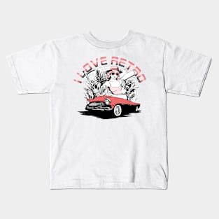 i love retro themed car and girl design Kids T-Shirt